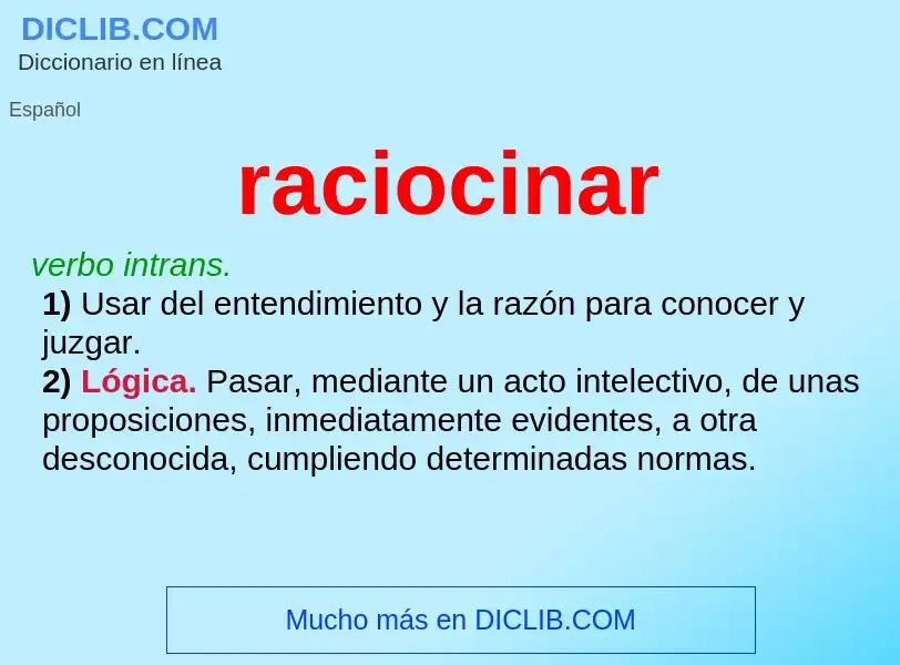 What is raciocinar - definition