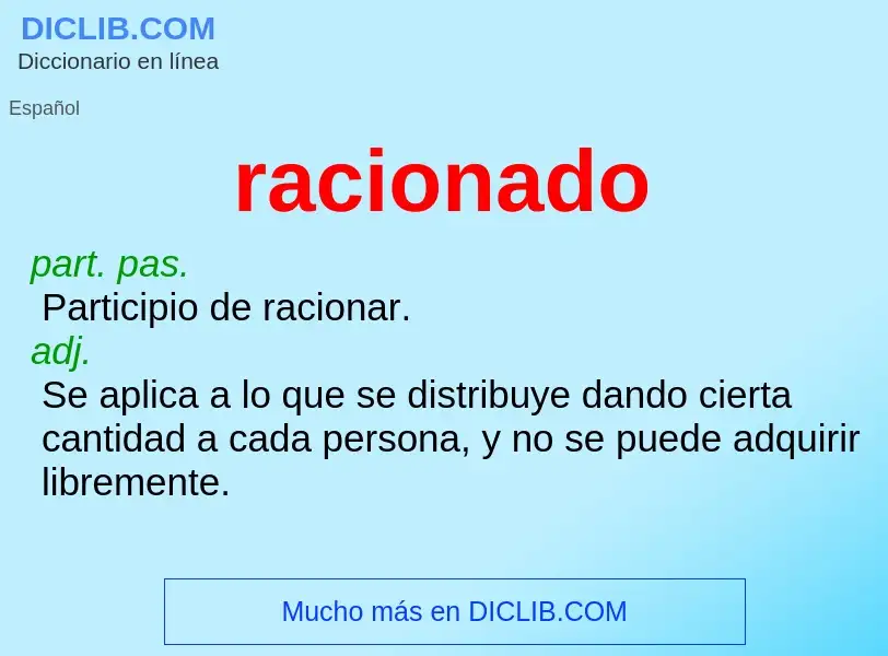 Che cos'è racionado - definizione