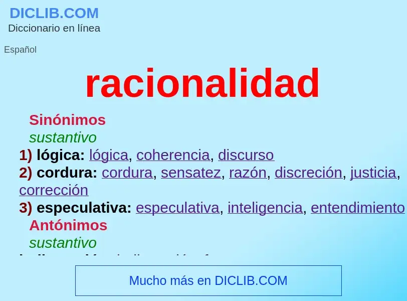 What is racionalidad - meaning and definition