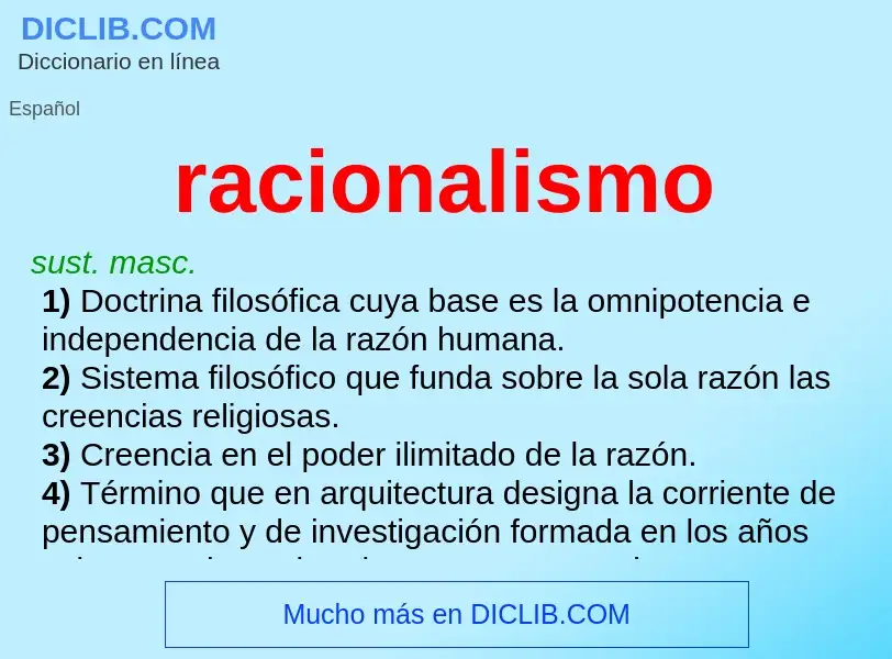 What is racionalismo - meaning and definition