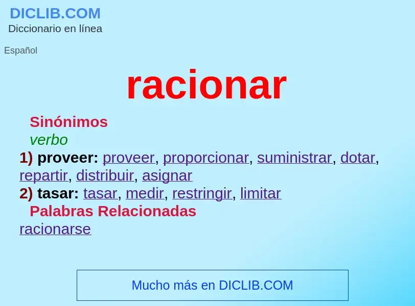 What is racionar - definition