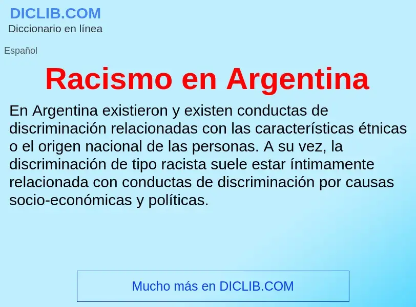 ¿Qué es Racismo en Argentina? - significado y definición