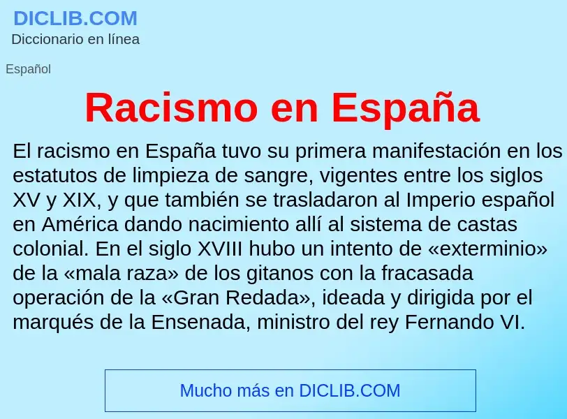 ¿Qué es Racismo en España? - significado y definición