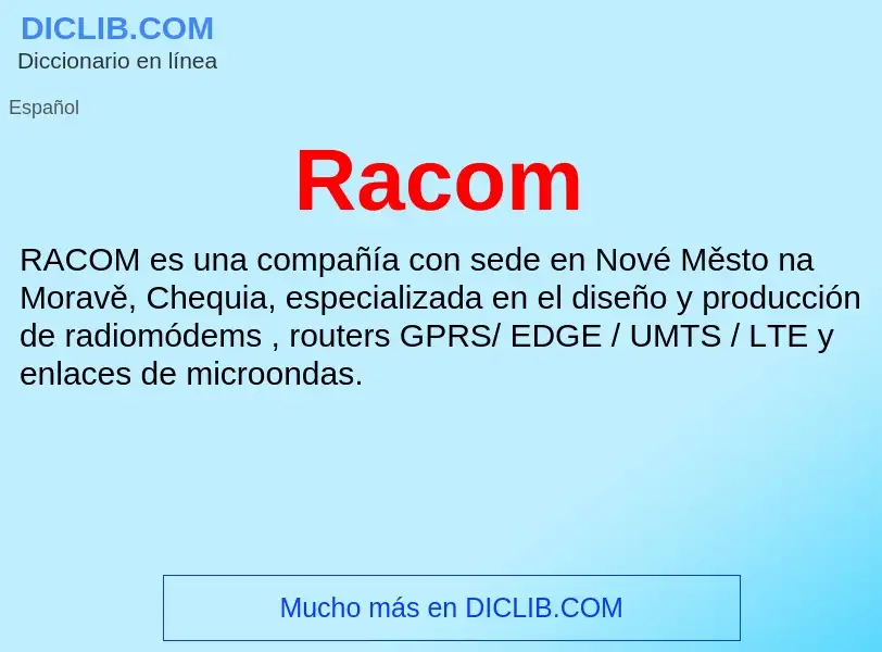 ¿Qué es Racom? - significado y definición