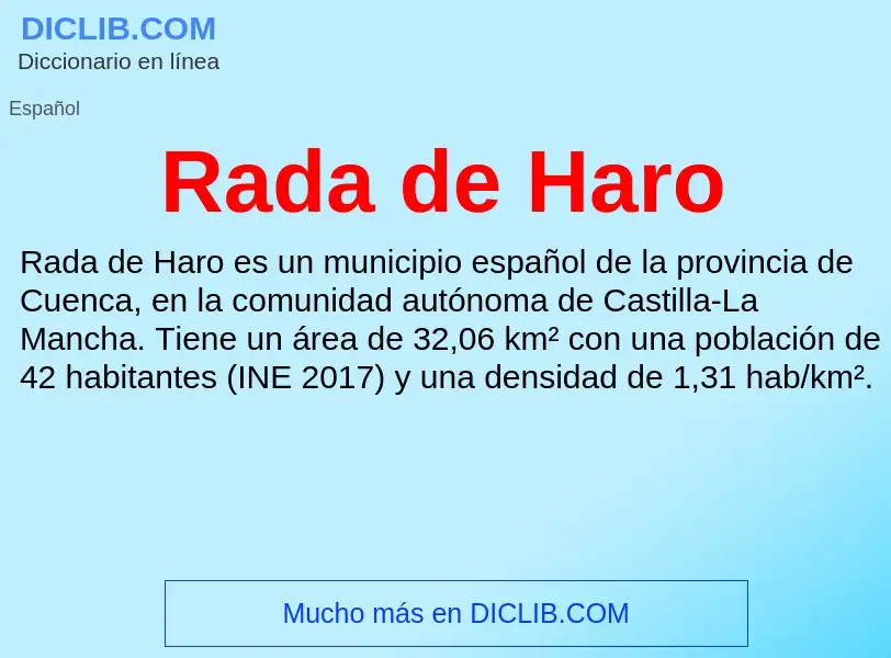 ¿Qué es Rada de Haro? - significado y definición