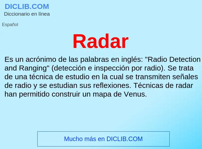 What is Radar - meaning and definition