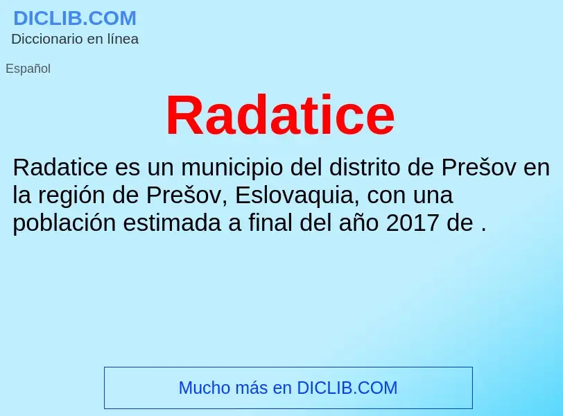 ¿Qué es Radatice? - significado y definición