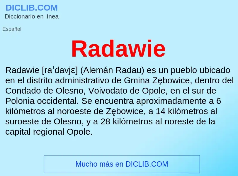 ¿Qué es Radawie? - significado y definición