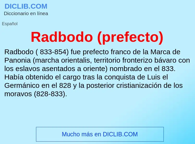 ¿Qué es Radbodo (prefecto)? - significado y definición