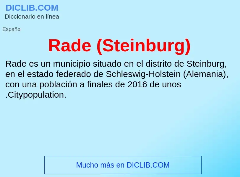 ¿Qué es Rade (Steinburg)? - significado y definición