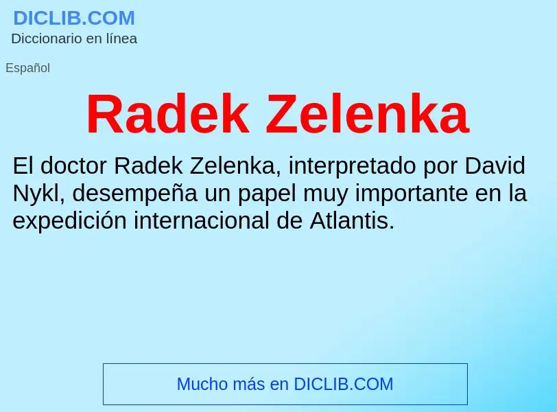 ¿Qué es Radek Zelenka? - significado y definición