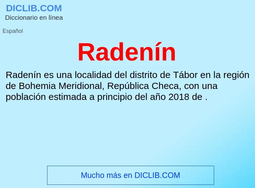 ¿Qué es Radenín? - significado y definición