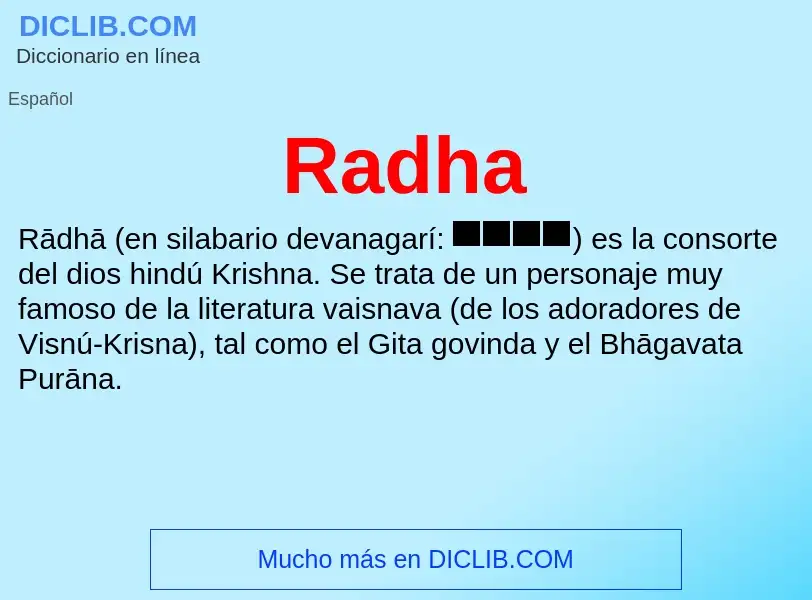 ¿Qué es Radha? - significado y definición