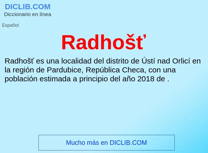 ¿Qué es Radhošť? - significado y definición