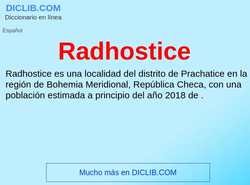 ¿Qué es Radhostice? - significado y definición