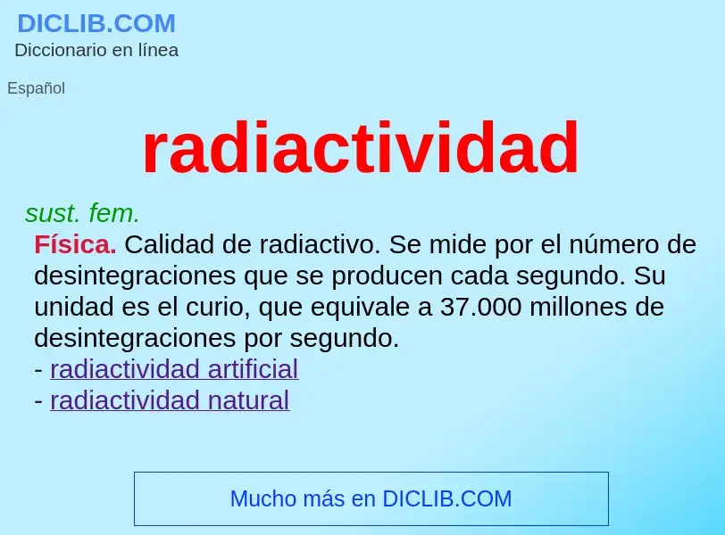 ¿Qué es radiactividad? - significado y definición