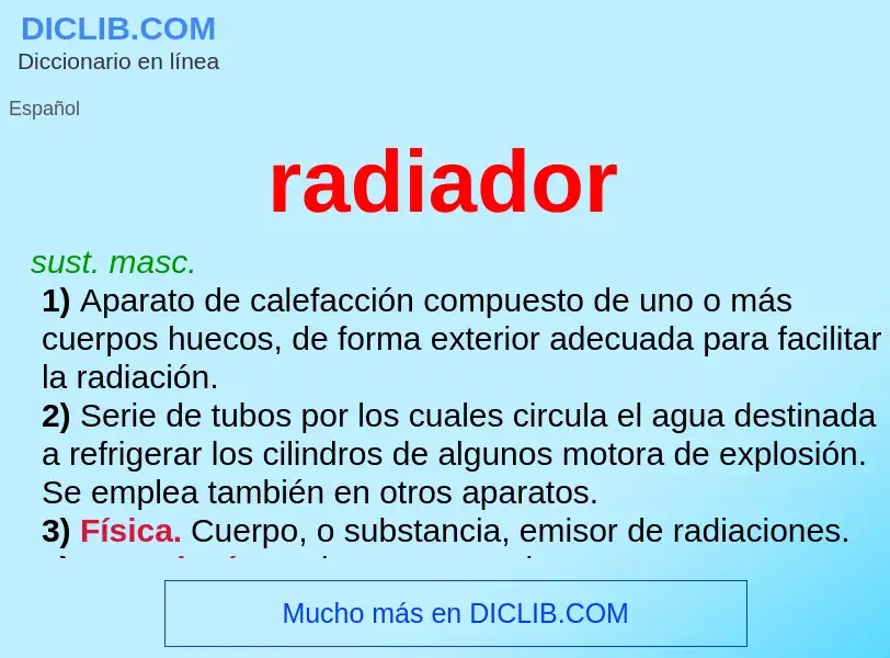 ¿Qué es radiador? - significado y definición