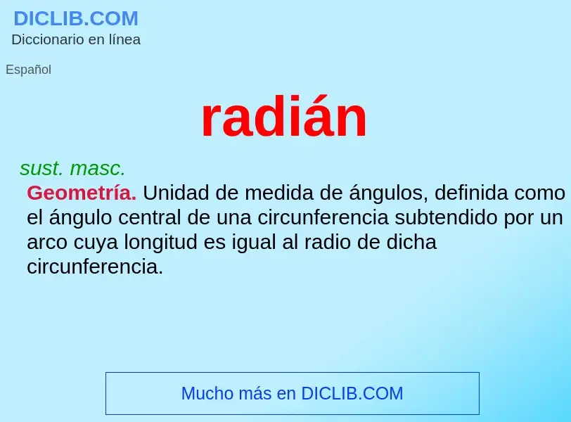 ¿Qué es radián? - significado y definición