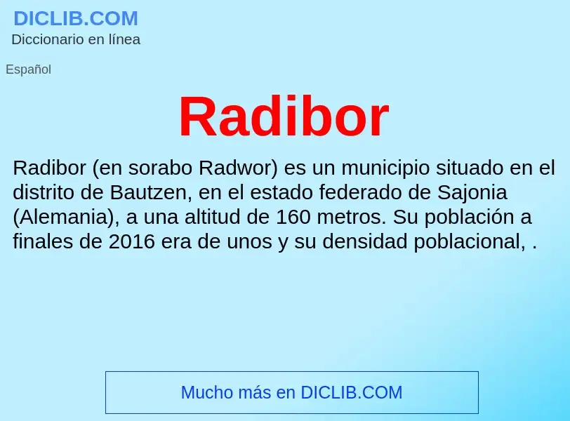 ¿Qué es Radibor? - significado y definición