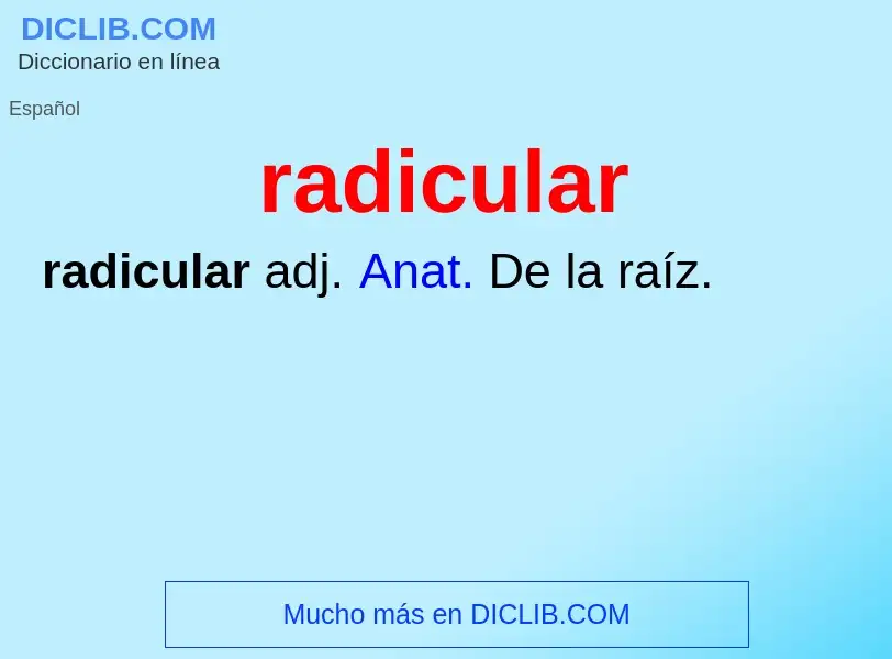 ¿Qué es radicular? - significado y definición