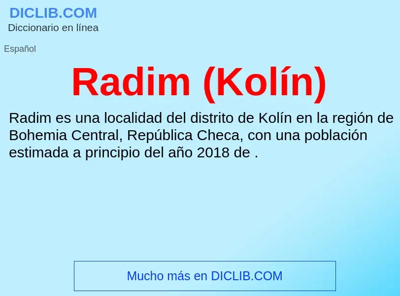 ¿Qué es Radim (Kolín)? - significado y definición