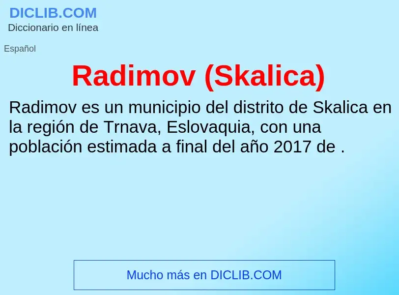 ¿Qué es Radimov (Skalica)? - significado y definición