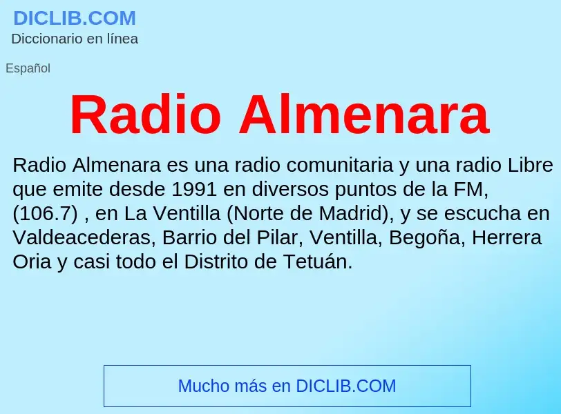 ¿Qué es Radio Almenara? - significado y definición