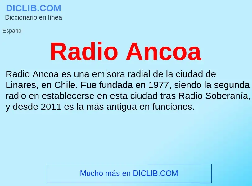 ¿Qué es Radio Ancoa? - significado y definición