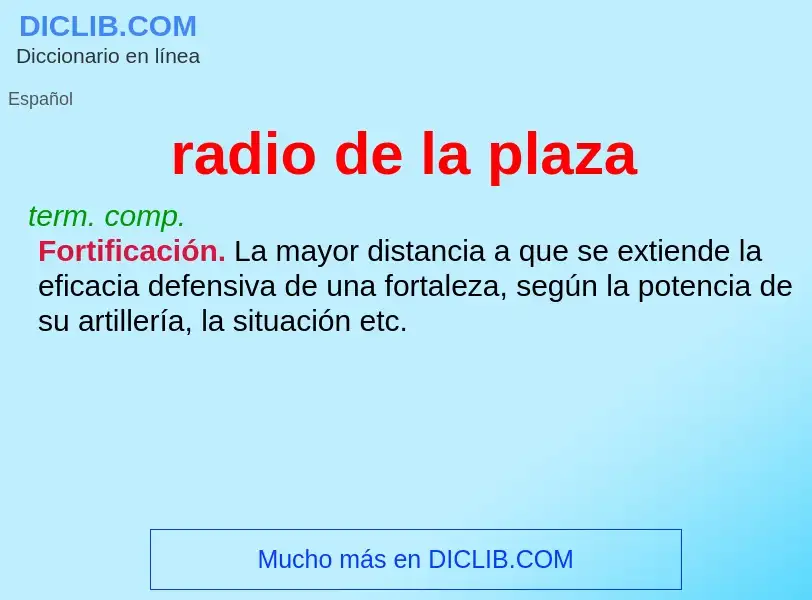 What is radio de la plaza - meaning and definition