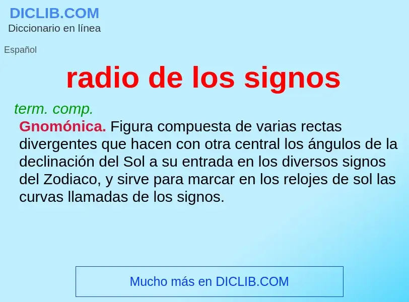 What is radio de los signos - definition