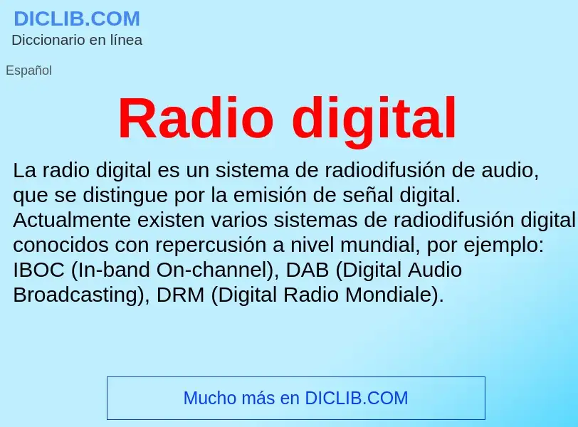 ¿Qué es Radio digital? - significado y definición