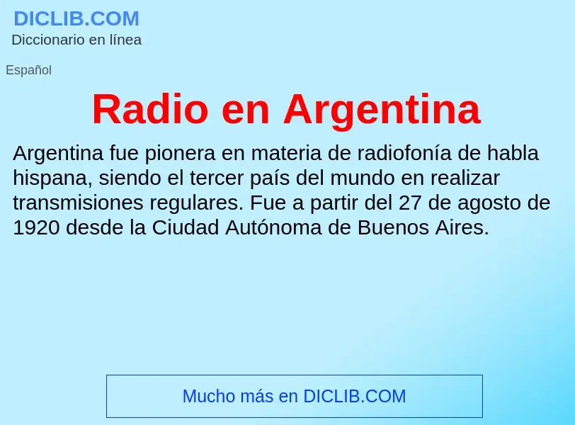 ¿Qué es Radio en Argentina? - significado y definición