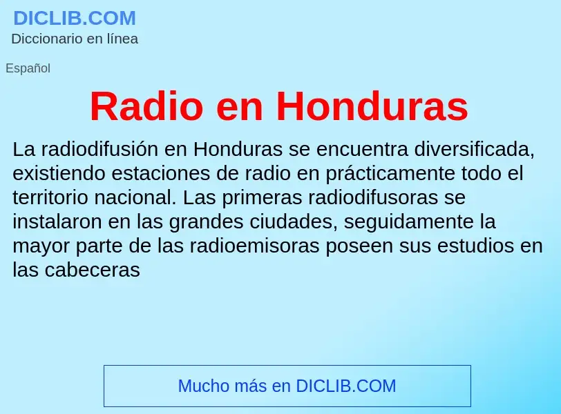 ¿Qué es Radio en Honduras? - significado y definición