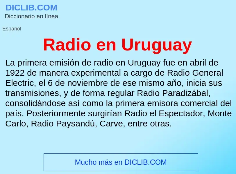 ¿Qué es Radio en Uruguay? - significado y definición