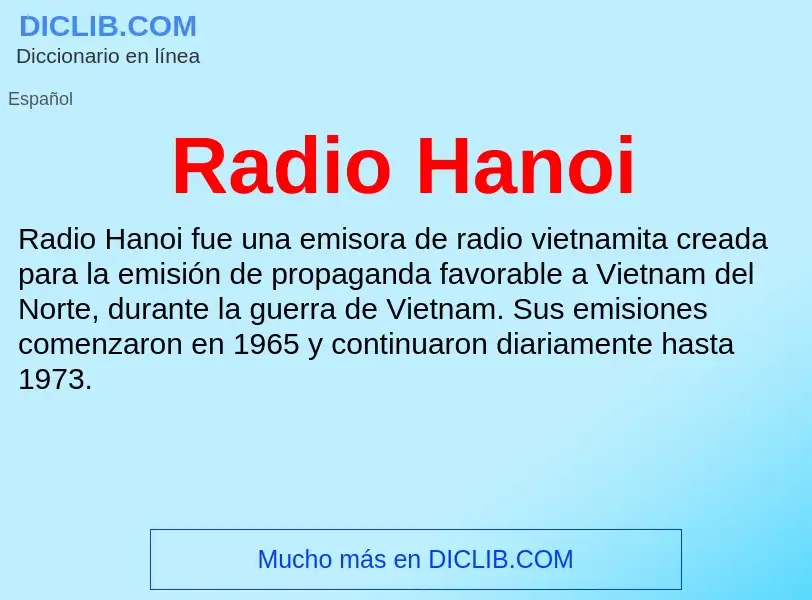 ¿Qué es Radio Hanoi? - significado y definición