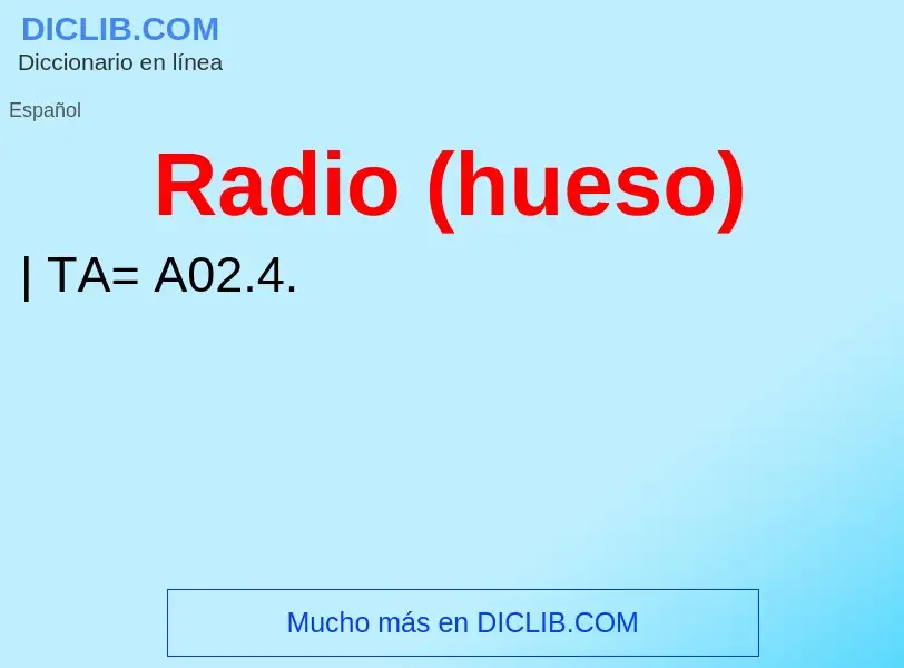 ¿Qué es Radio (hueso)? - significado y definición