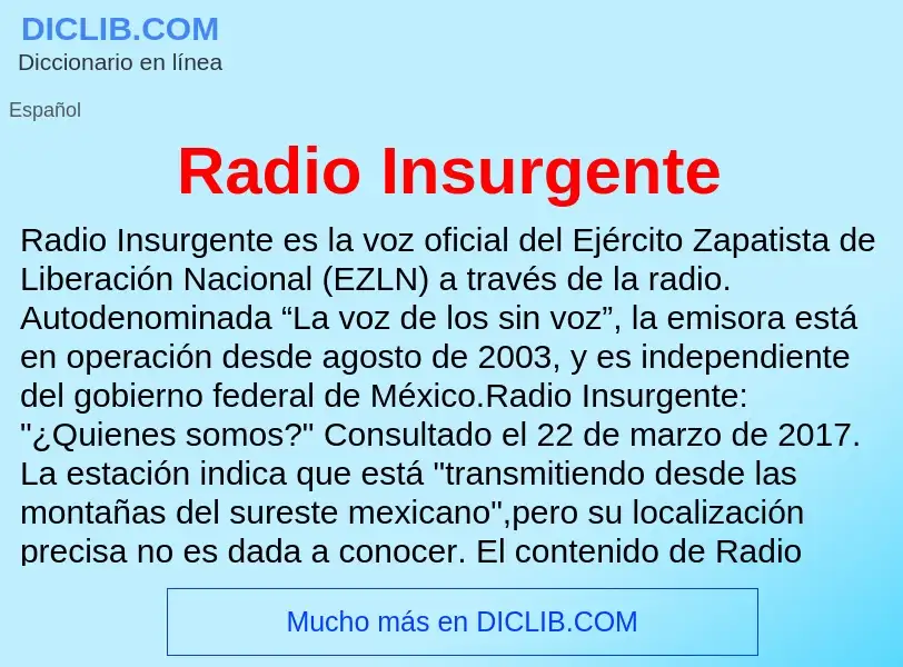 ¿Qué es Radio Insurgente? - significado y definición