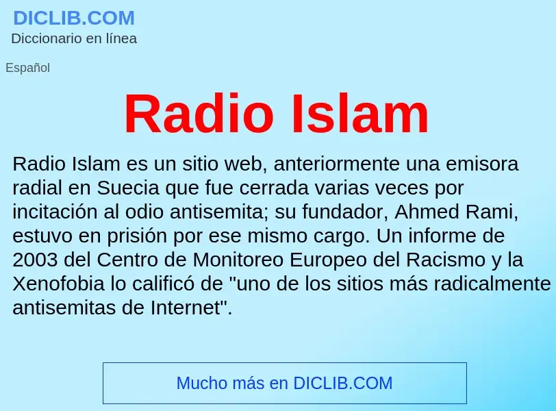 ¿Qué es Radio Islam? - significado y definición