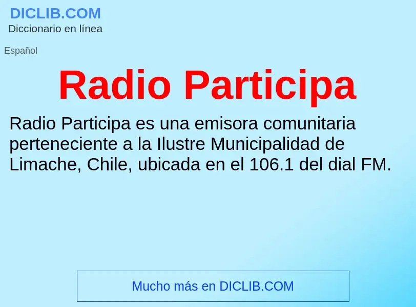 ¿Qué es Radio Participa? - significado y definición