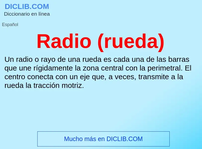 ¿Qué es Radio (rueda)? - significado y definición