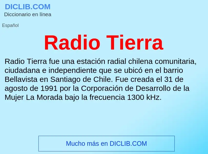 ¿Qué es Radio Tierra? - significado y definición