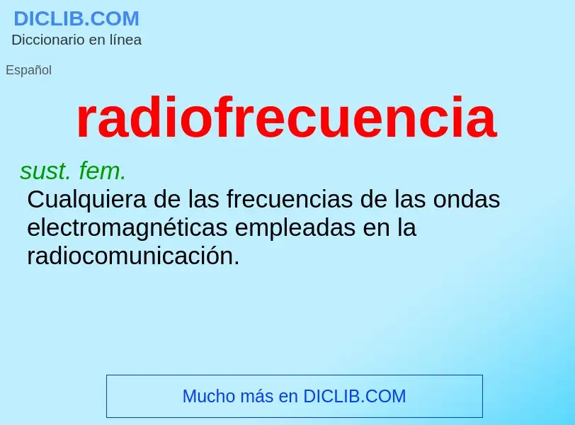 Что такое radiofrecuencia - определение