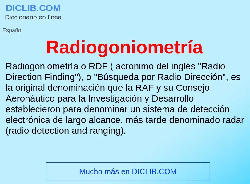 ¿Qué es Radiogoniometría? - significado y definición