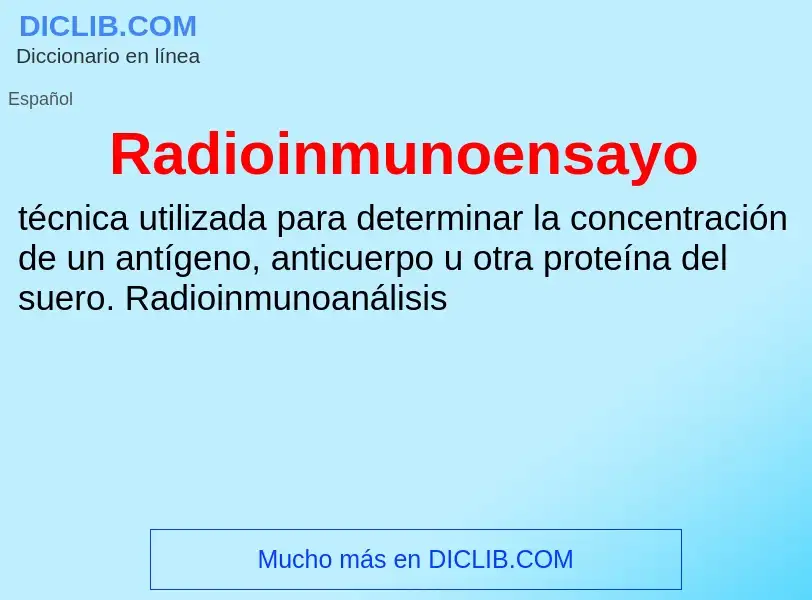 ¿Qué es Radioinmunoensayo? - significado y definición