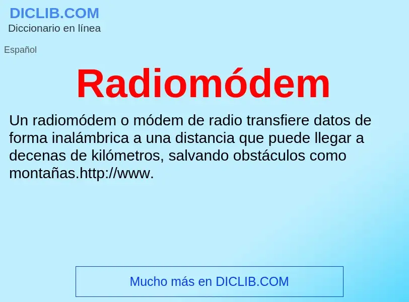 ¿Qué es Radiomódem? - significado y definición