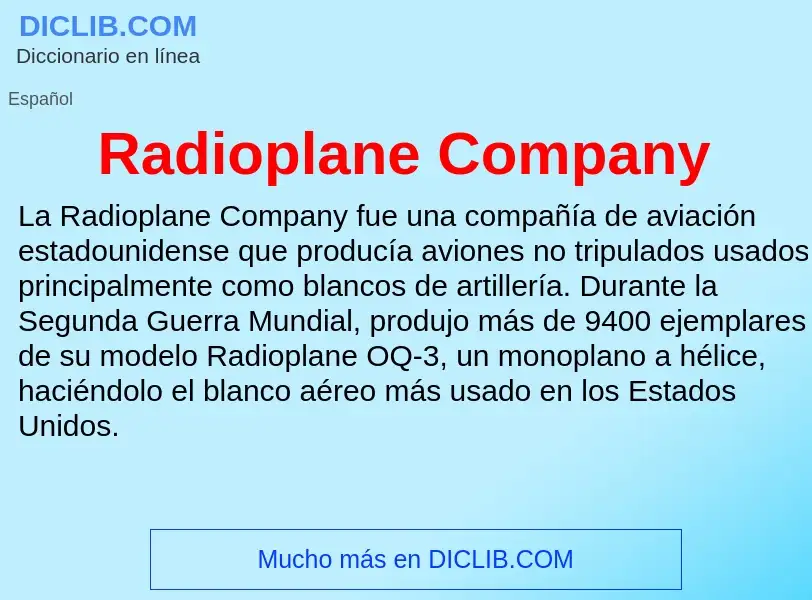 ¿Qué es Radioplane Company? - significado y definición