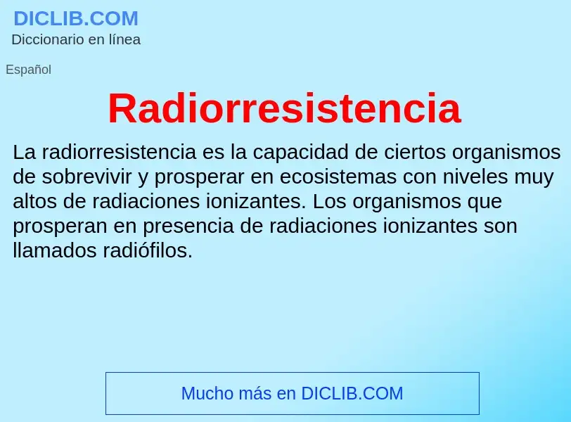 Что такое Radiorresistencia - определение