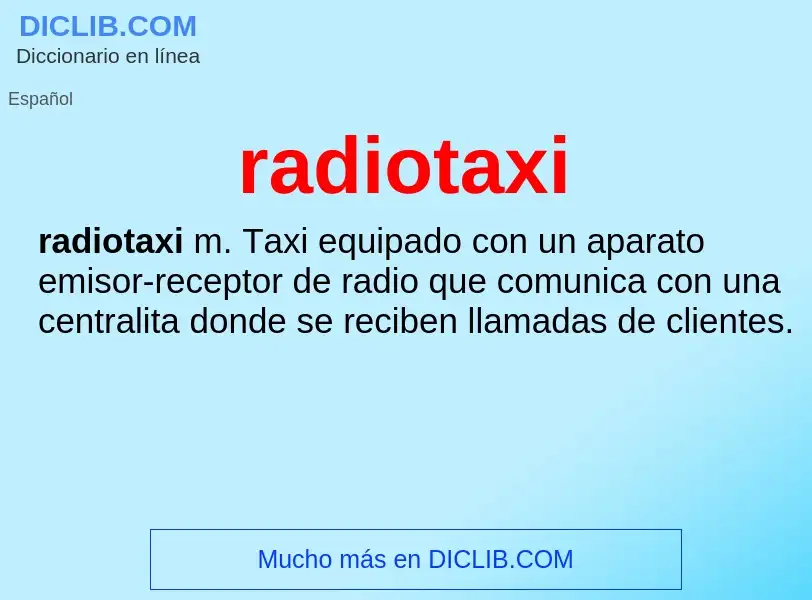 Что такое radiotaxi - определение