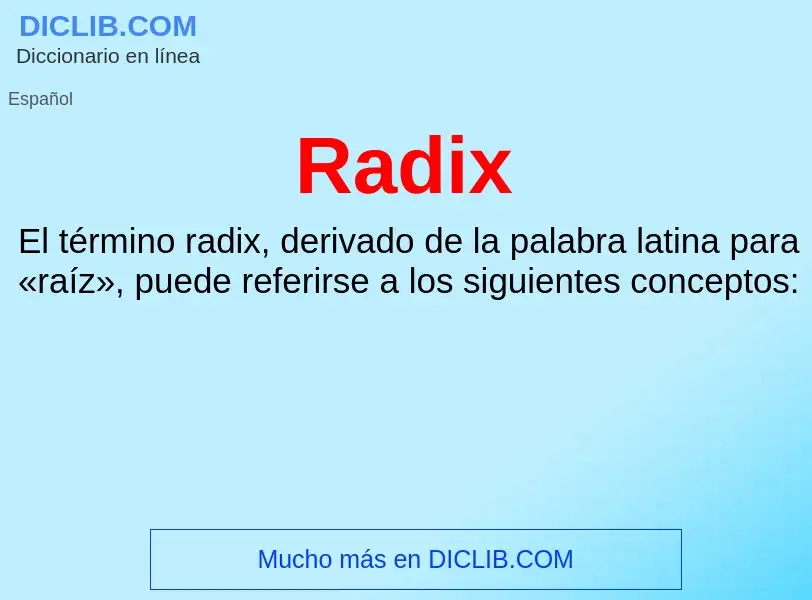 ¿Qué es Radix? - significado y definición