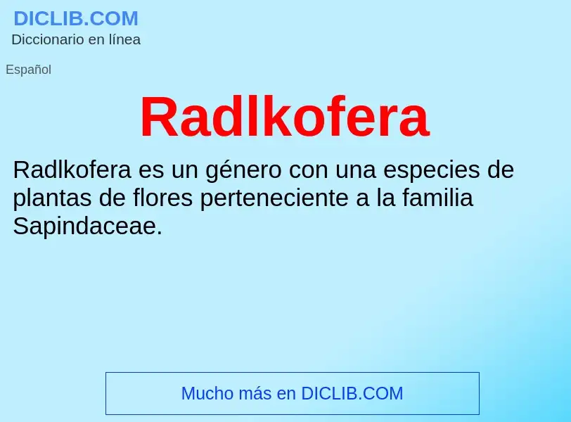 ¿Qué es Radlkofera? - significado y definición